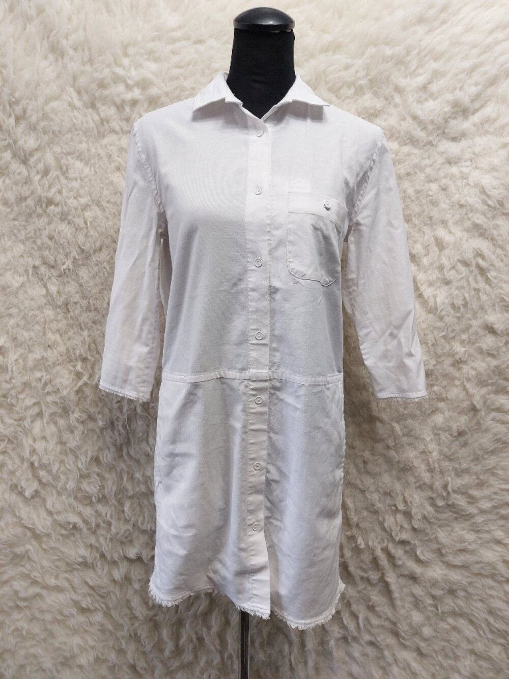 Lululemon Athletica White Button-Down Garment Aesthetic Shirt Dress  8/M